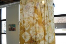 "Airborne", natural dyes, shibori, ink on silk;
56 x 30 x 20"