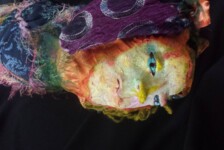 "Cocoon"_daydreaming; fabric, Sculpey, acrylic