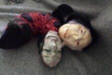 "Cocoons_artsy family", fabric, thread, hair