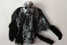 "Dark night", textile and mixed media
18 x 16 x 3"