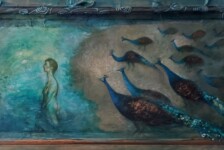 Watching
32 x 56" acrylic, fabric on board